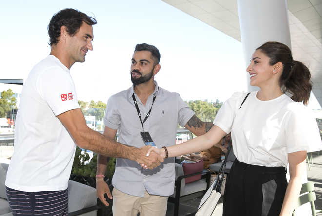 Virat Kohli, Anushka Sharma meet Roger Federer at Australia Open